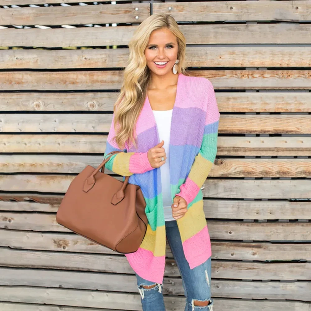 Rainbow Cardigan Womens