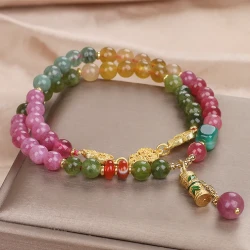 Natural Jade Color Tourmaline Bracelet For Women