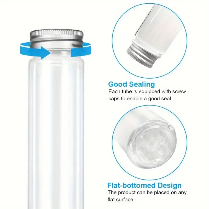 20pcs 3.8oz Clear Plastic Test Tubes with Screw Caps