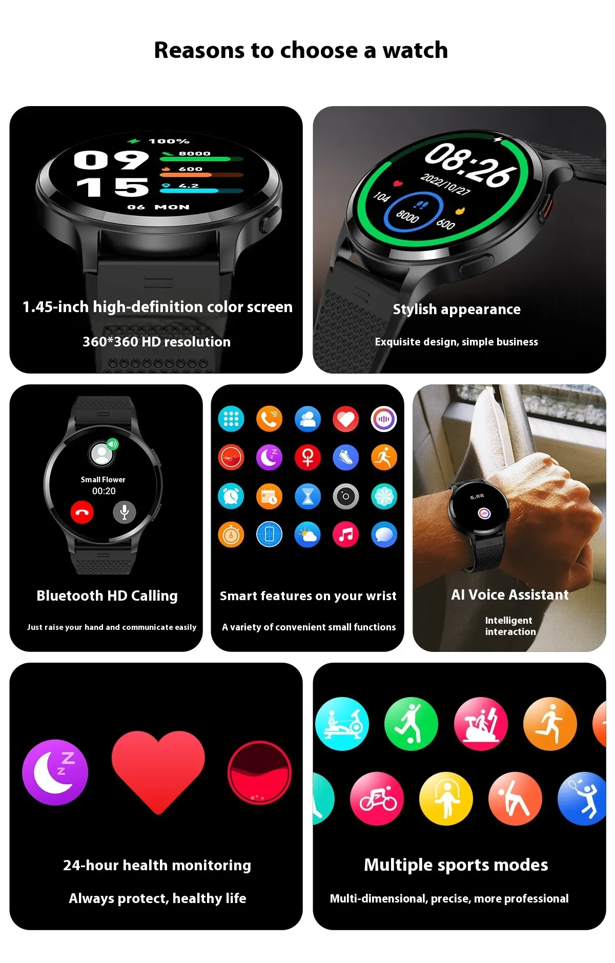 Bluetooth Calling Heart Rate Blood Oxygen Sleep LW77 Smart Watch