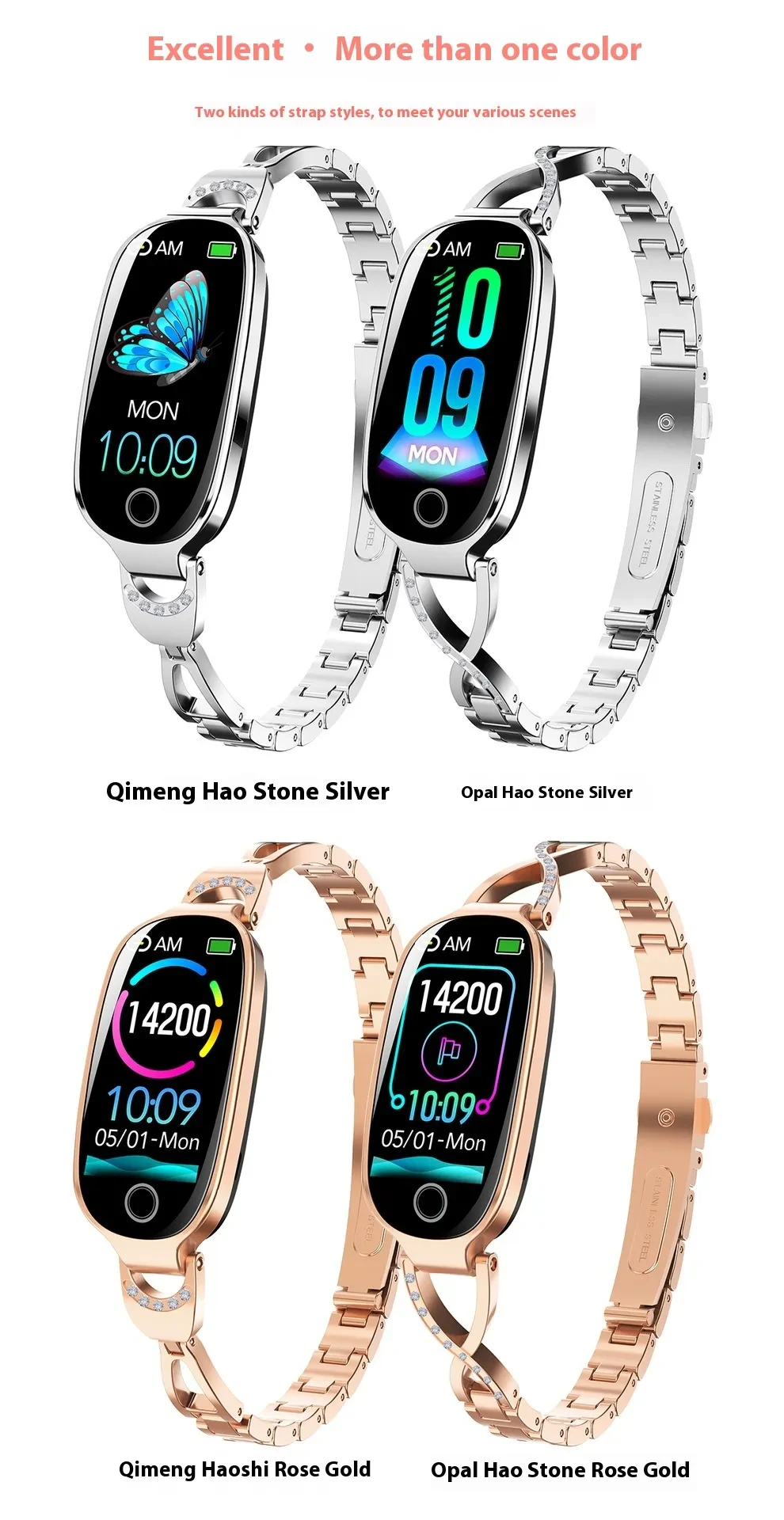 Women's Smart Watch Non-invasive Blood Glucose Menstrual Reminder