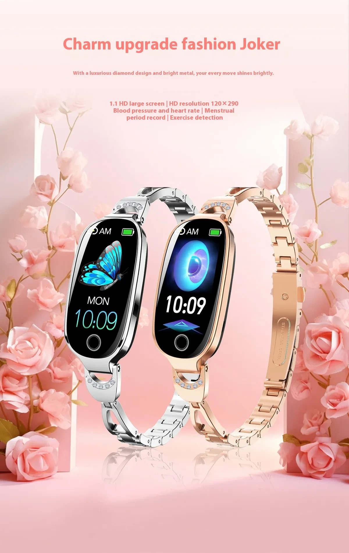 Women's Smart Watch Non-invasive Blood Glucose Menstrual Reminder