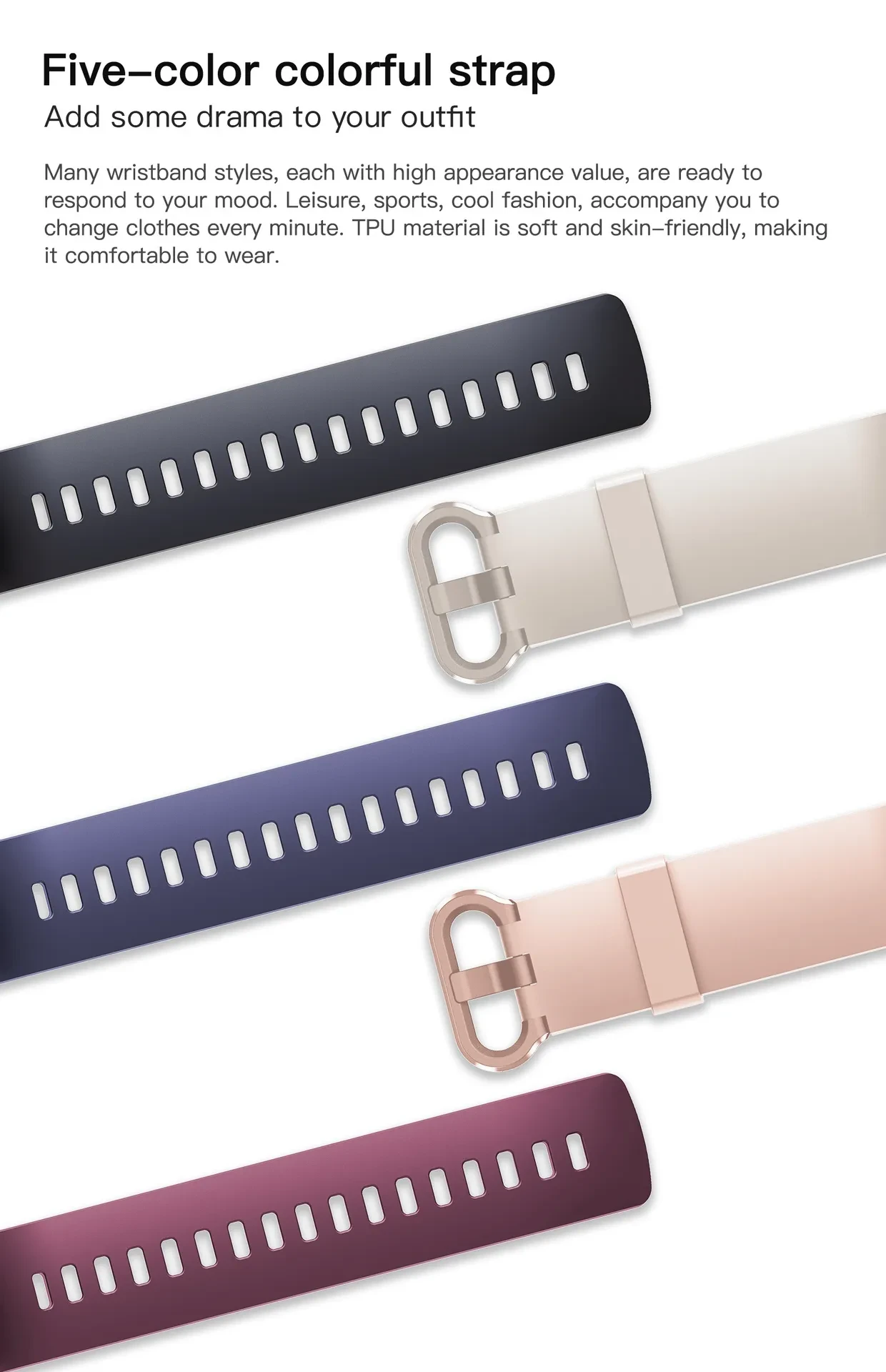 C80 Smart AMOLED Screen Power Heart Rate Blood Oxygen Monitoring Bracelet