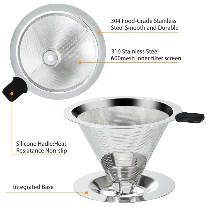 Coffee Pour Over Stainless Steel Coffee Filter