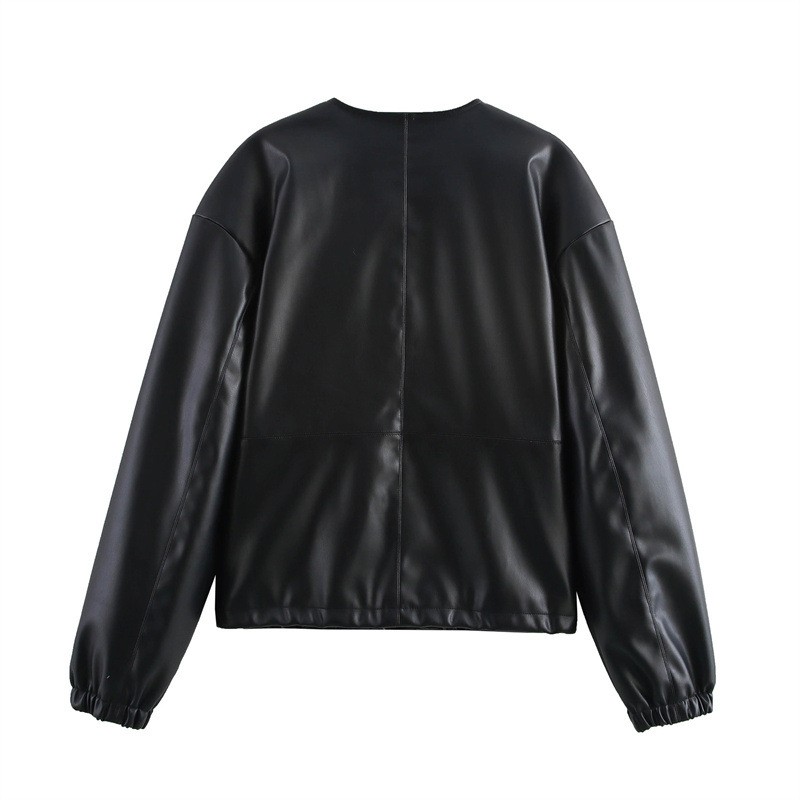 European And American Single-breasted Round Neck Short Jacket