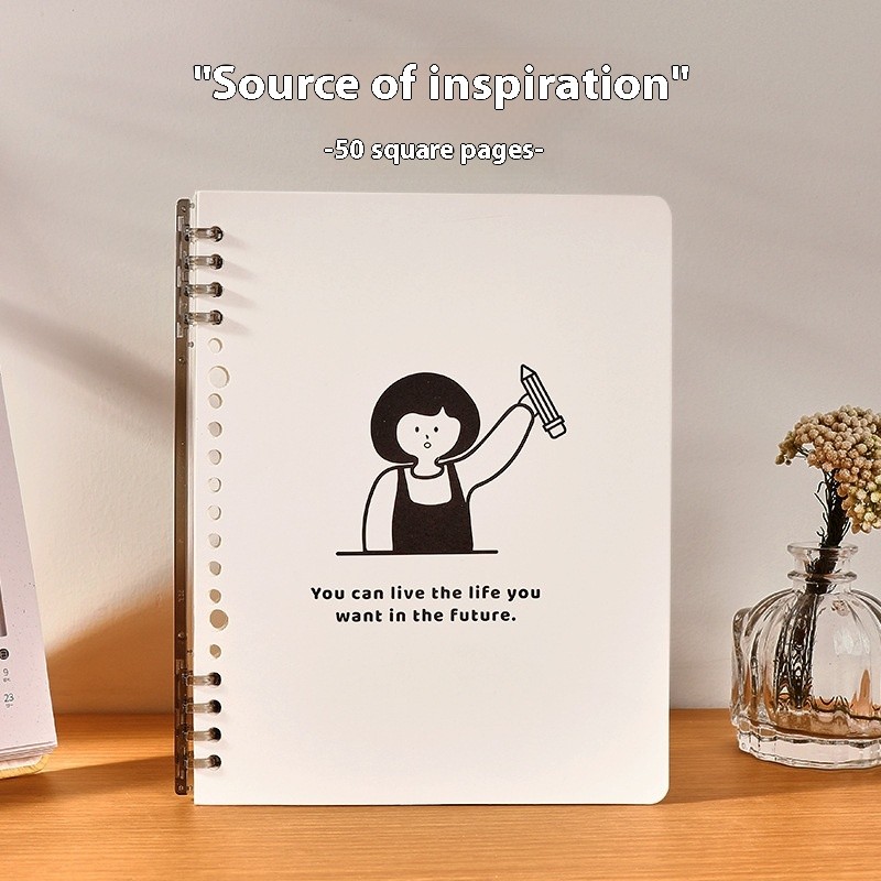 A5 Grid Spiral Notebook