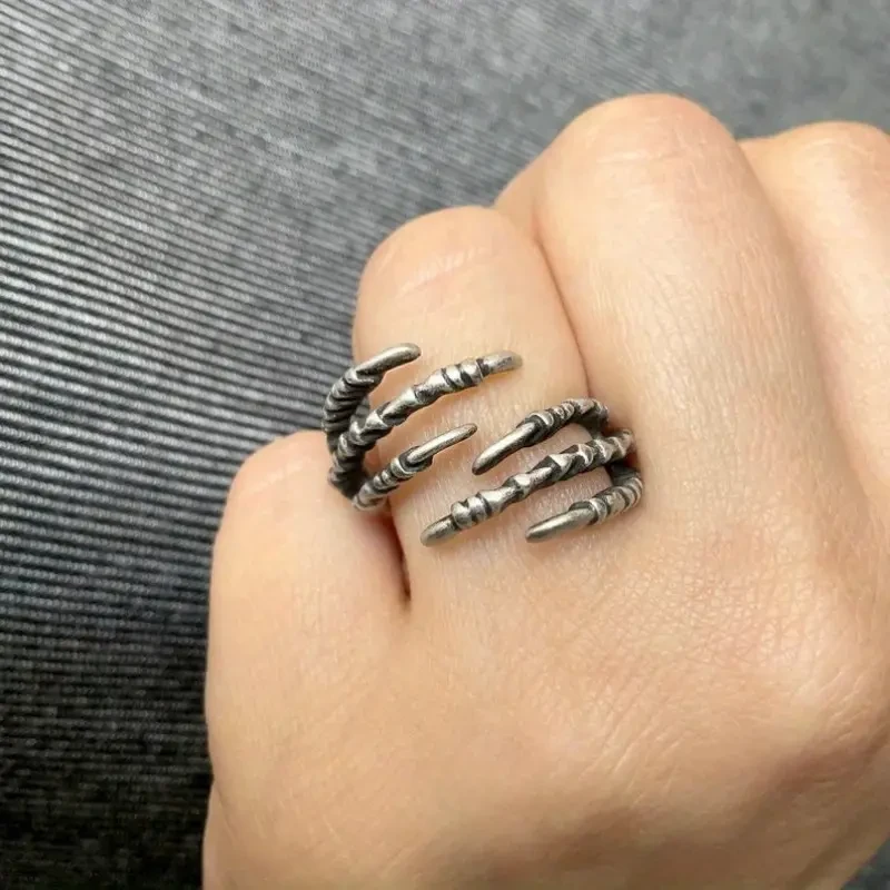 Adjustable Gothic Dragon Claw Ring  Fierce Fashion for Bold Spirits