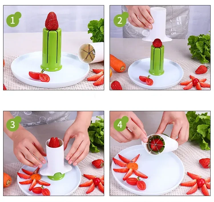 Creative Vegetable Cutters Fruit Kitchen Cucumber Carrot Divider Strawberry Slicer Splitter Kitchen Gadget Accessories