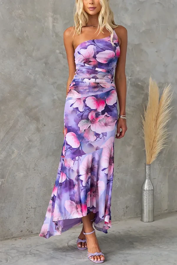 Womens Tropical Print Dress