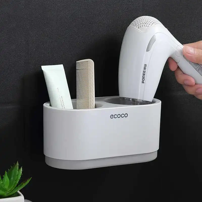 Punch-free BathroomToilet Hair Hanging Solid Hair Dryer Rack