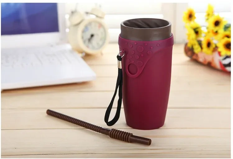Creative Twister Cup No Lid Sealed Leak-proof Straw Cup Sports Handy Cup