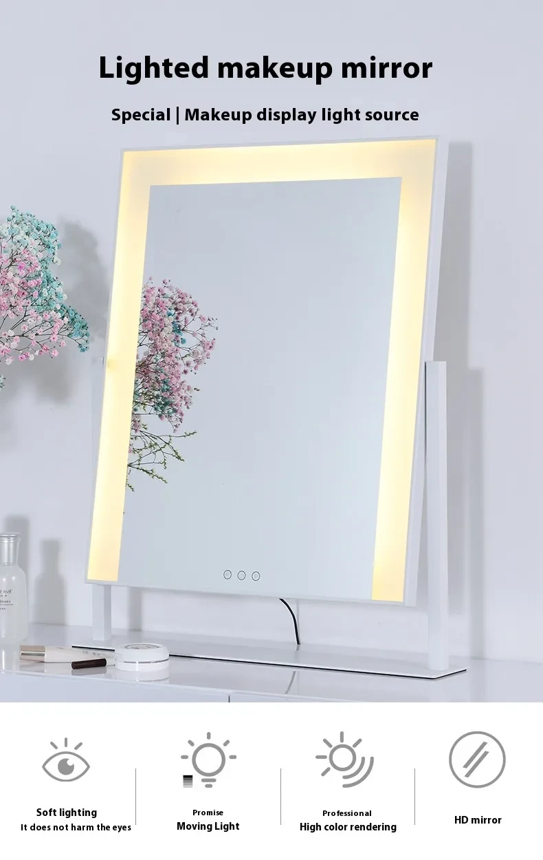 Led Make-up Mirror Fill Light Mirror Headlight Background Ambience Light With Dimming Light Strip