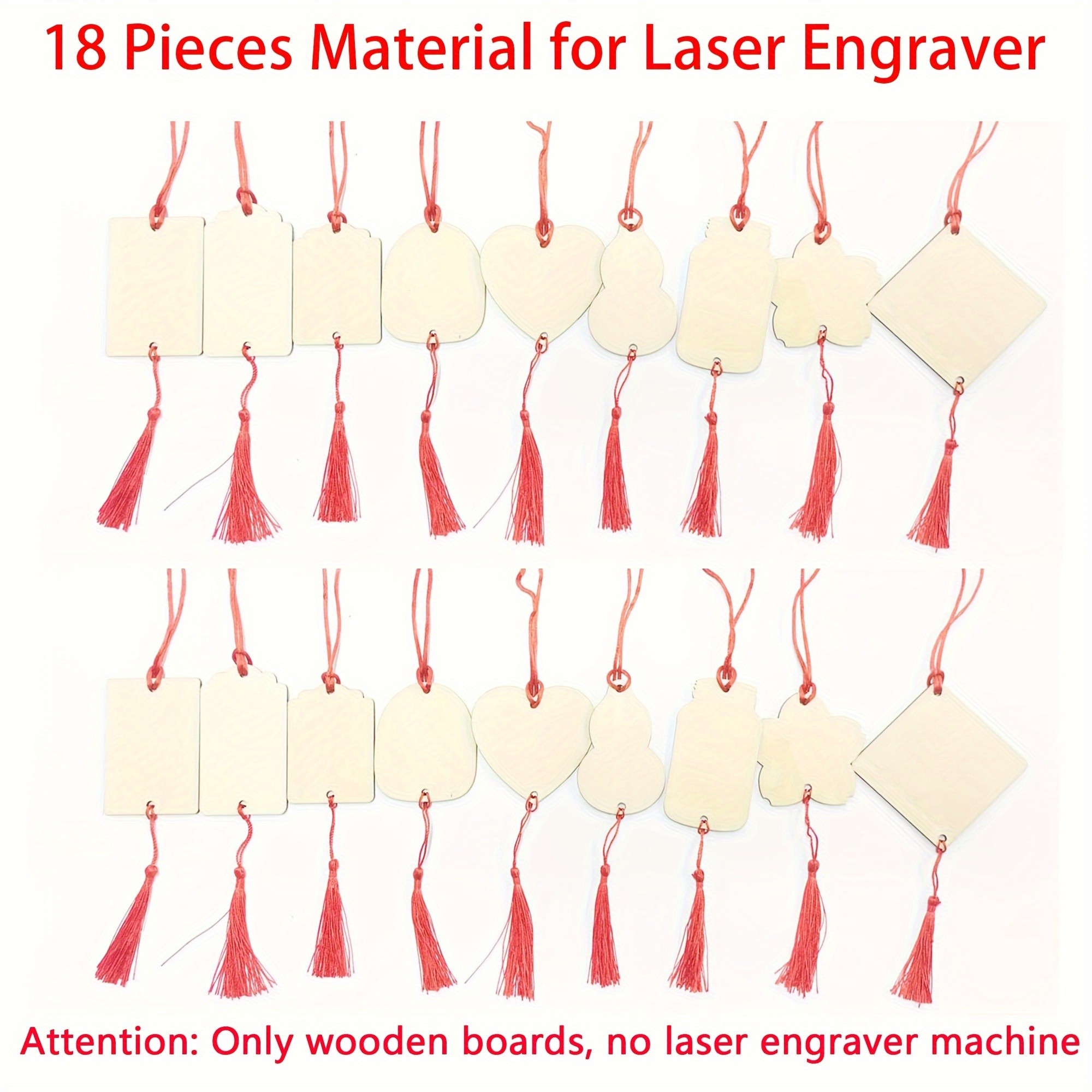 EasyThreed Laser Engraver 18pcs Wood Craft Set  DIY Decoration Materials, Perfect for Gifts & Projects