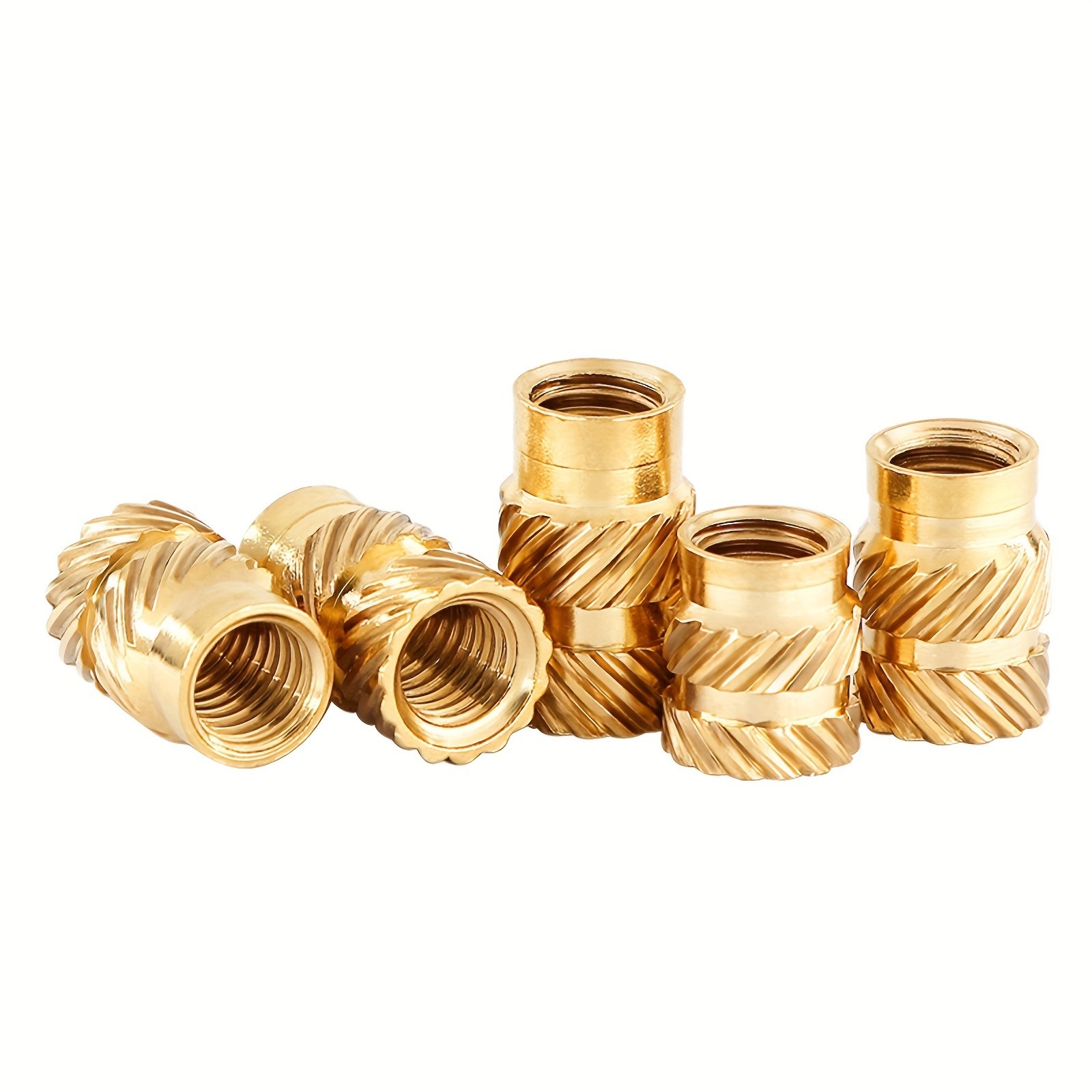 300pcs Brass Threaded Inserts for 3D Printer Parts  Heat Set Screw Inserts, Knurled Thread Embedment Nuts, Multisize Assortment Kit for Plastic Cylinder Shapes, Uncharged - Without Battery