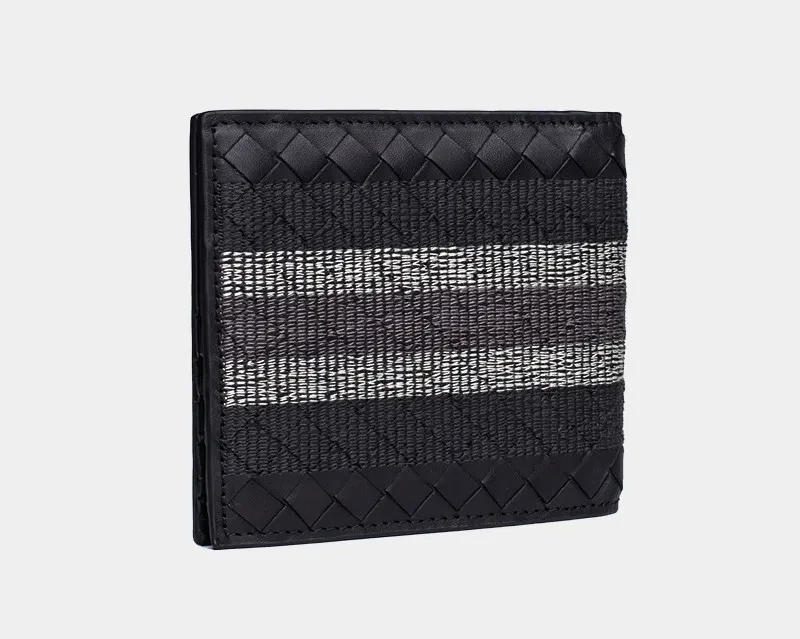 Woven Wallet Men'S Short Leather Lovers New Folding Wallet Men'S Wallet