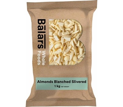 ALMONDS BLANCHED SLIVERED 1KG (BALARS)