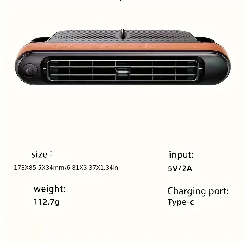 2024 Portable Car Seat Fan with USB Power - Adjustable 3-Speed Leafless Cooling Fan
