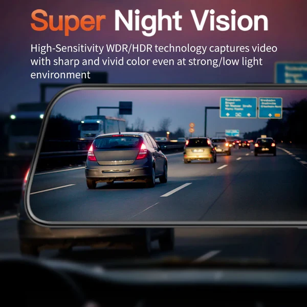 Mirror Dash Cam 2160P Full HD Smart Rear View Camera Mirror Dash Cam