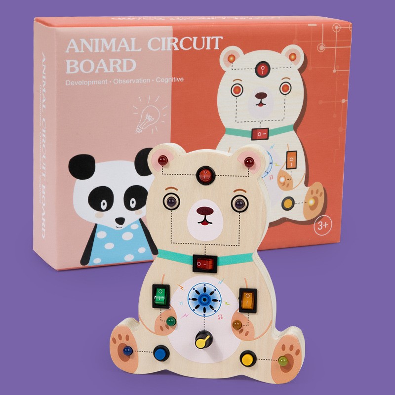 Wooden Animal Simulation Circuit Board Educational Toys