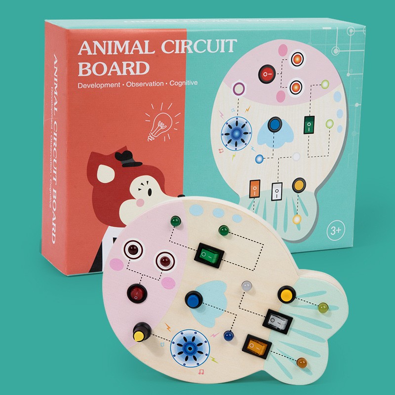 Wooden Animal Simulation Circuit Board Educational Toys