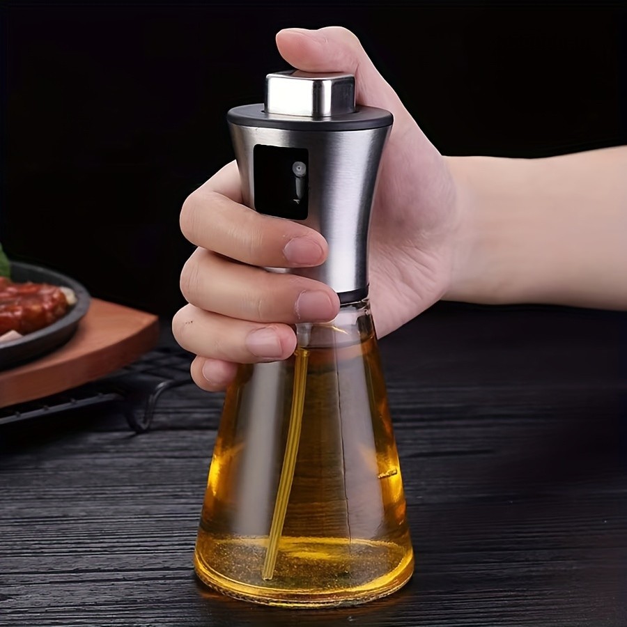 304 Stainless Steel Oil Spray Bottle - Pressurized Spray Glass Oil Spray Pot for Kitchen, Olive, Edible Oil, Barbecue - Ideal for Restaurants and Special Occasions like Eid Al-Adha Mubarak