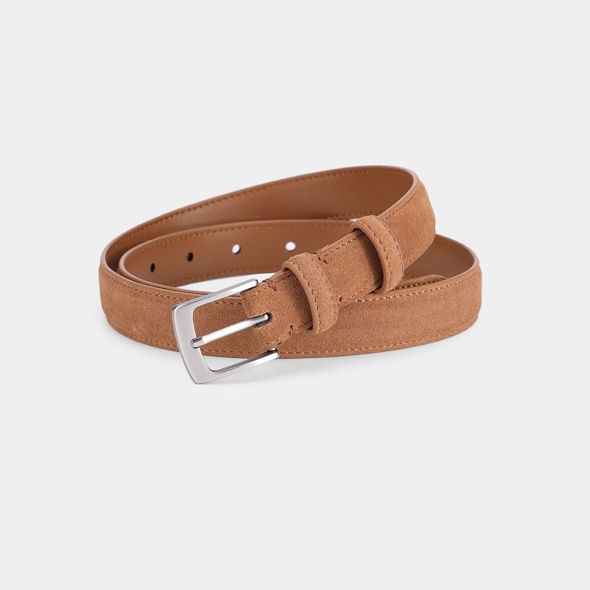Retro Pin Buckle Suede Cowhide Belt