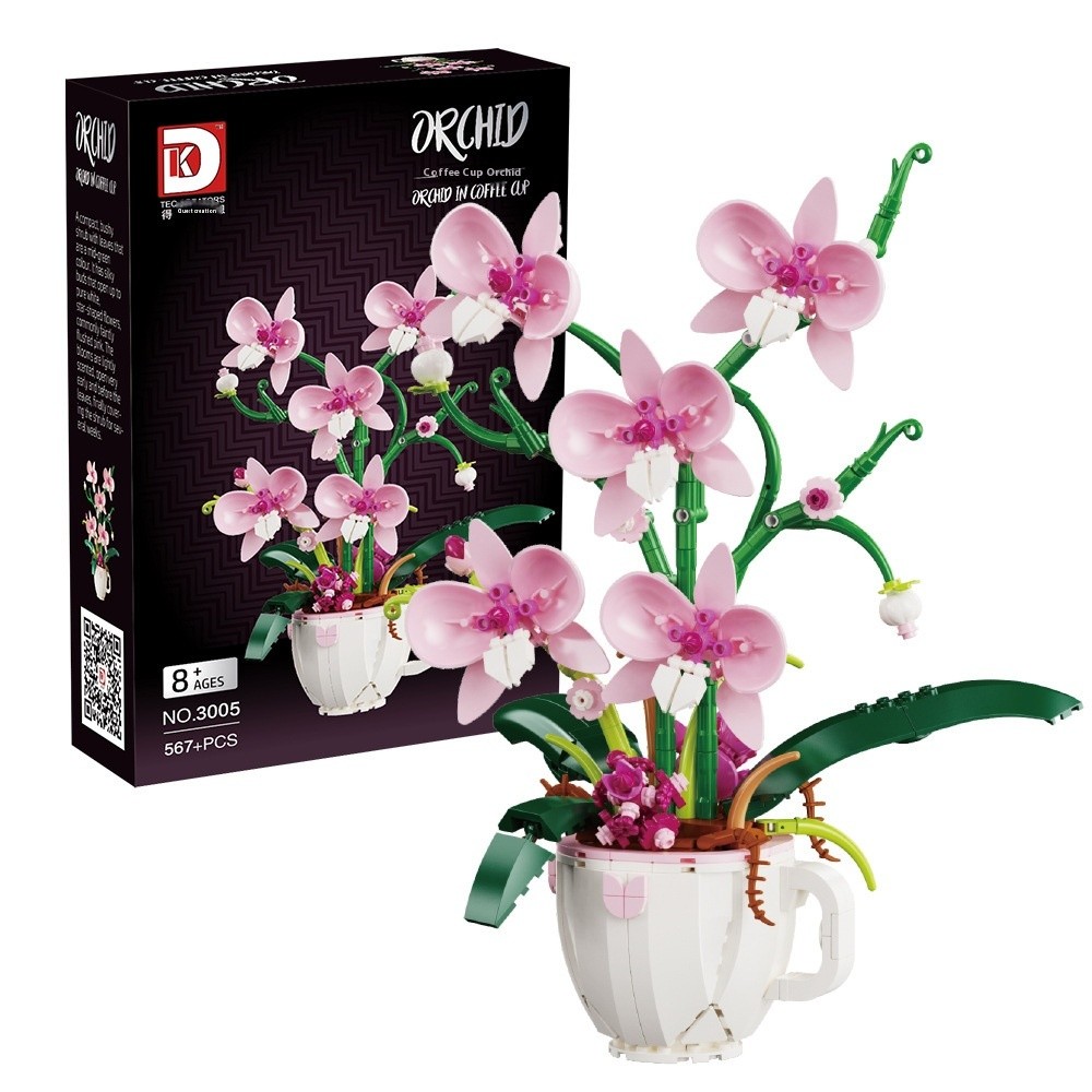 Bouquet Phalaenopsis Children Educational Assembly Building Blocks Toy