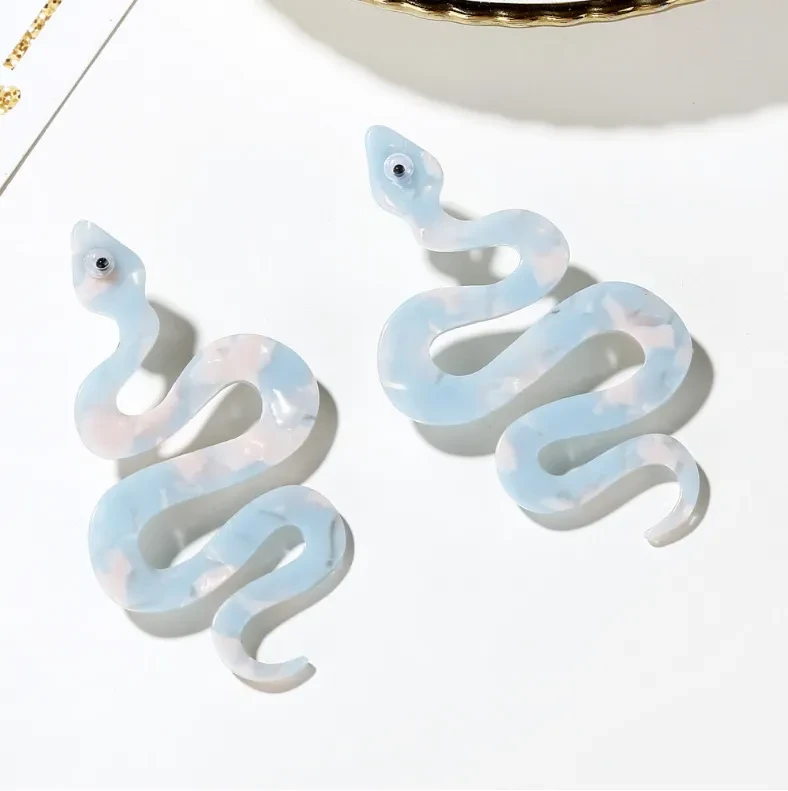 Creative Acrylic Snake Shape Exaggerated Earrings
