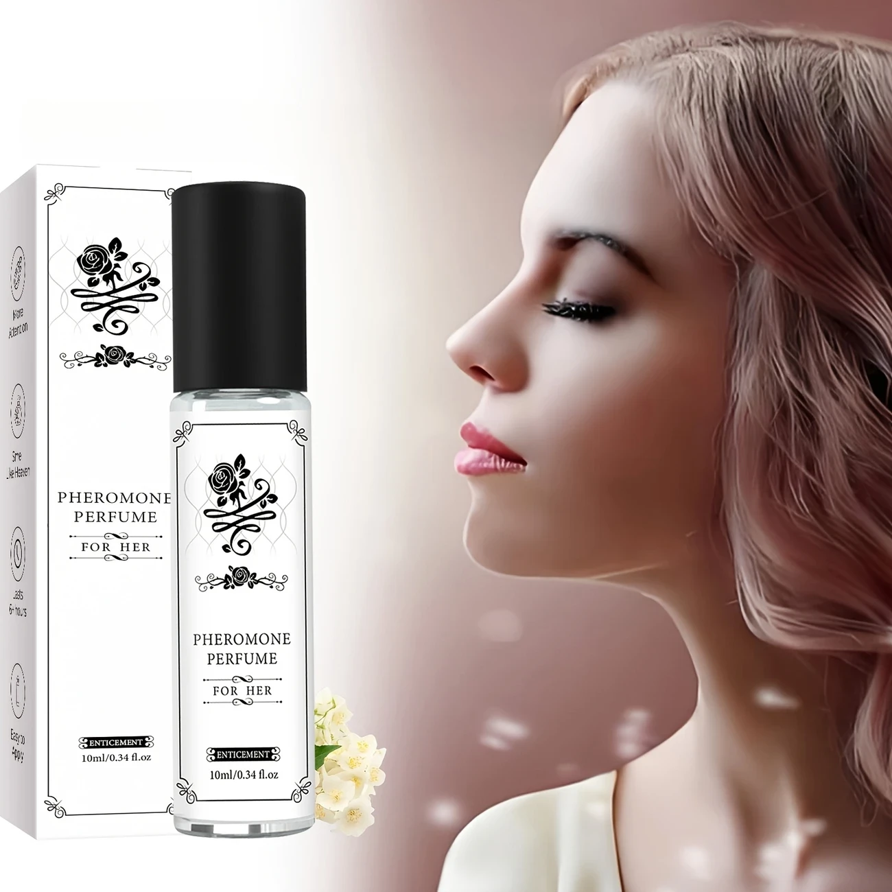 10ml Pheromone Perfume for Women  Long-Lasting Aquatic Scent, Elegant Floral Design, Formaldehyde-Free, High Concentration, Unisex Fragrance for Work, Travel, Dates & Daily Use
