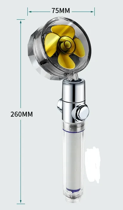 propeller driven shower head