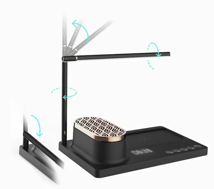 Bluetooth Speaker Desk Lamp Creative LED Square Jane Eyre Smart Home Wireless Mobile Phone Charging Audio Eye Protection Desk Lamp