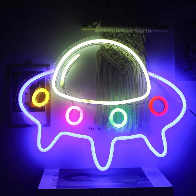 LED UFO Spaceman Spaceship Series Shaped Decorative Night Light