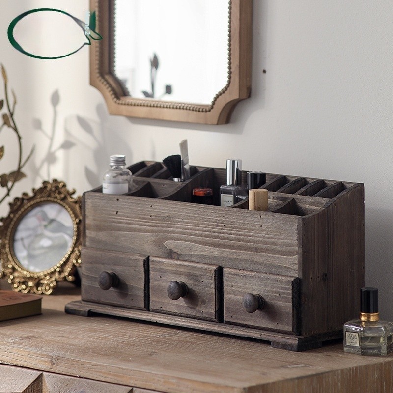 Solid Wood Desktop Cosmetic Case