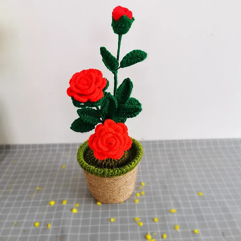 Handmade Sunflower and Rose Plush Plant