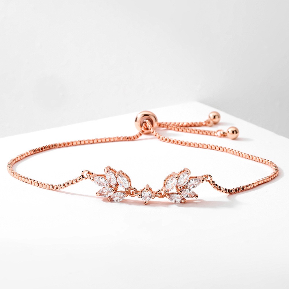 Special-interest Design Personalized Creative Zipper Open Adjustable Zircon Bracelet