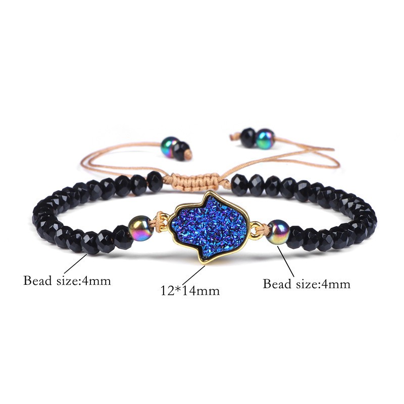 Natural Stone Woven Bracelet Mixed Shape Beads Bracelet Quartz Adjustable Rope Bracelets For Men Women