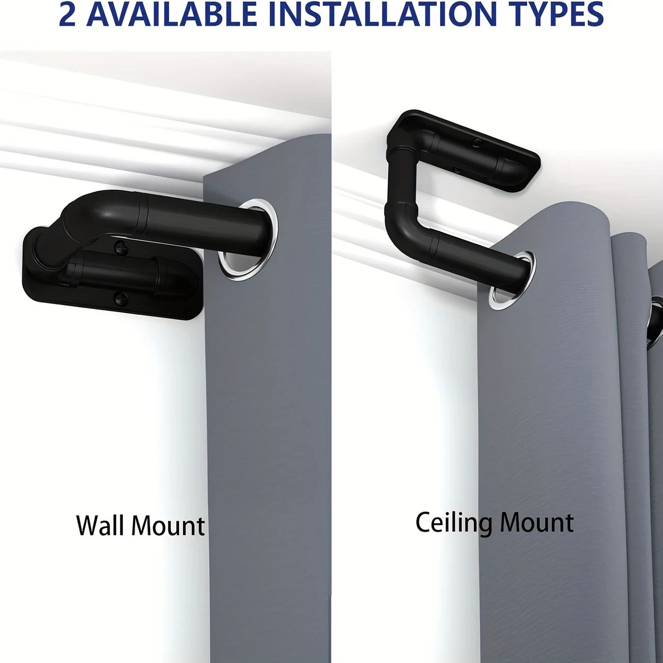 Classic Industrial Curtain Rod Set