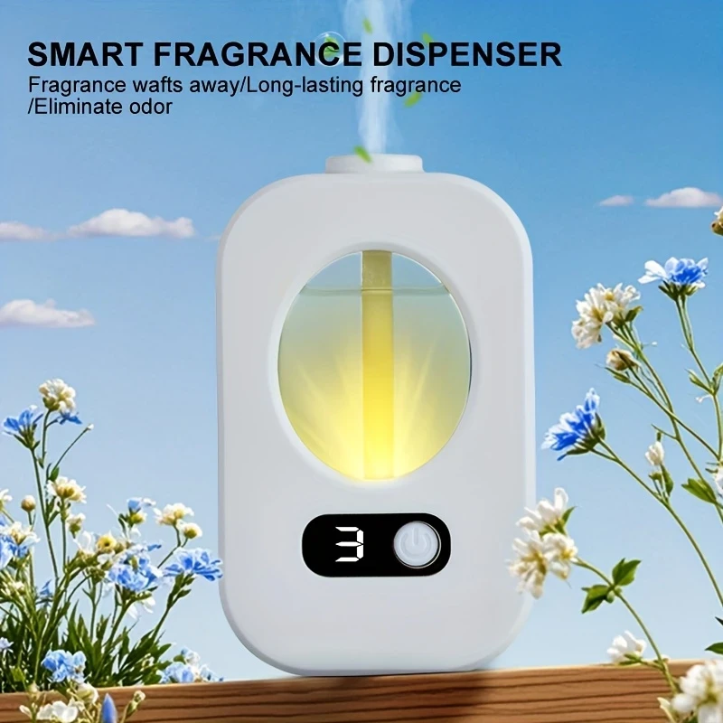USB Rechargeable Smart Aroma Diffuser and Humidifier  Essential Oil Compatible, Quiet Mist with Night Light, Non-Waterproof, Ideal for Home, Office, Bathroom, and Toilet