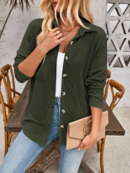 Striped Contrast Color Pocket Long Sleeve Shirt