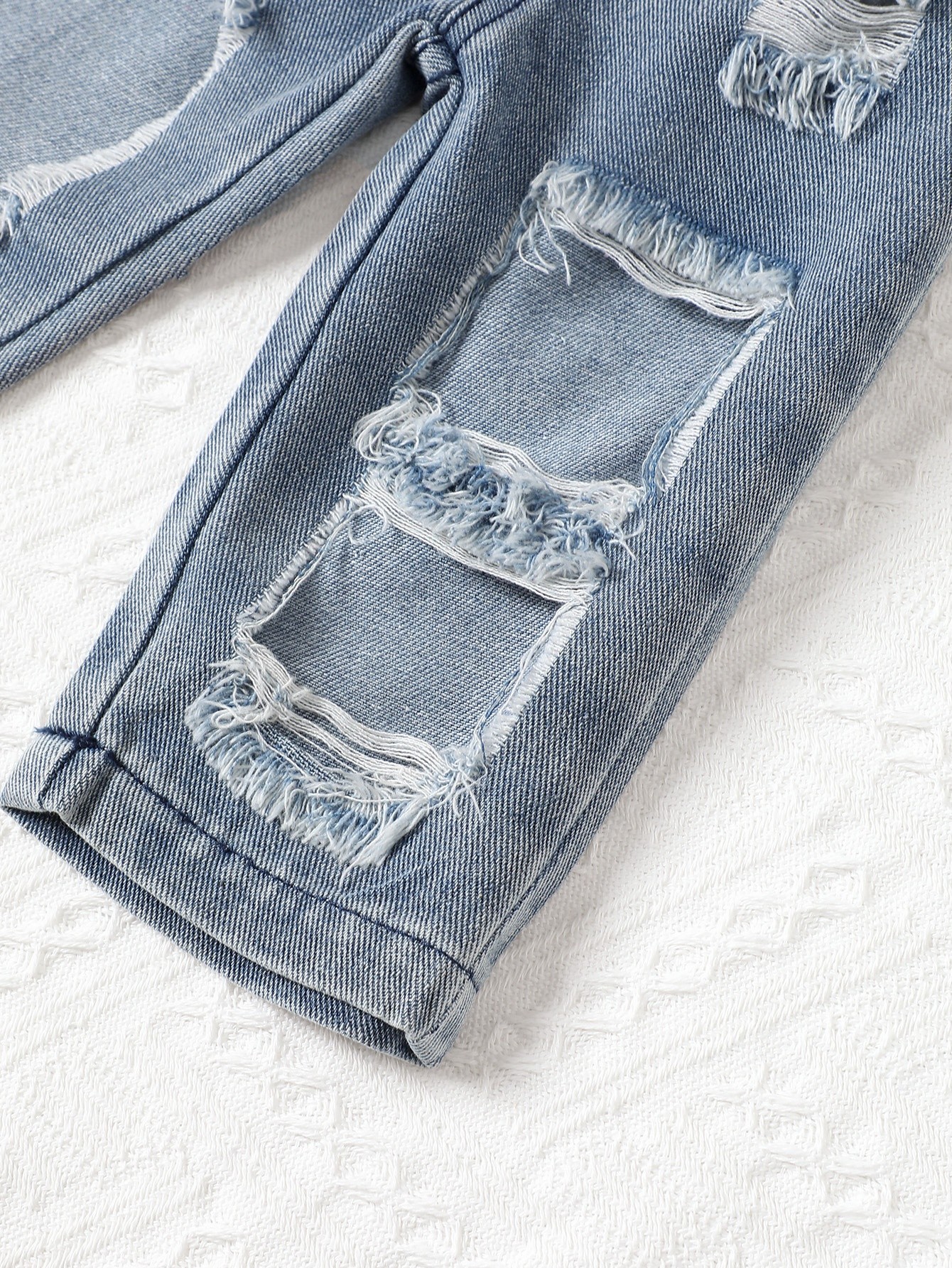 Children's Work Clothes Solid Color Vest Top And Jeans