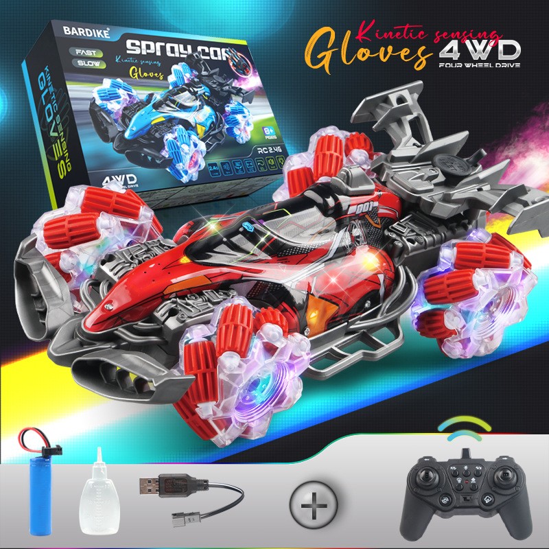 Four-wheel Spray Remote Control Car Gesture Sensor With Light