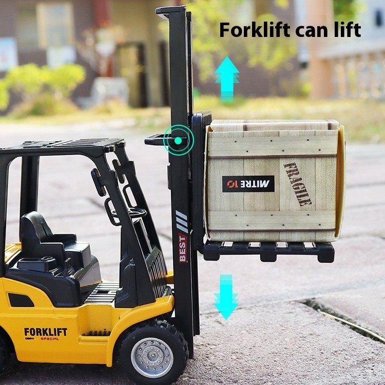 Boy Alloy Toy Building Engineering Forklift Box
