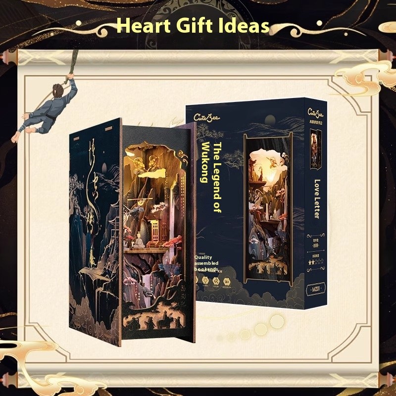 Handmade Diy Miniature Mini Cottage Model Three-dimensional Assembly Book Stand