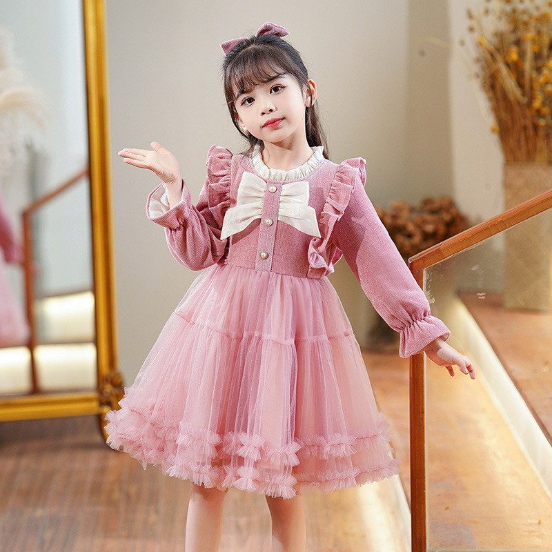 Sweet And Minimalist Mesh Princess Dress For Girls