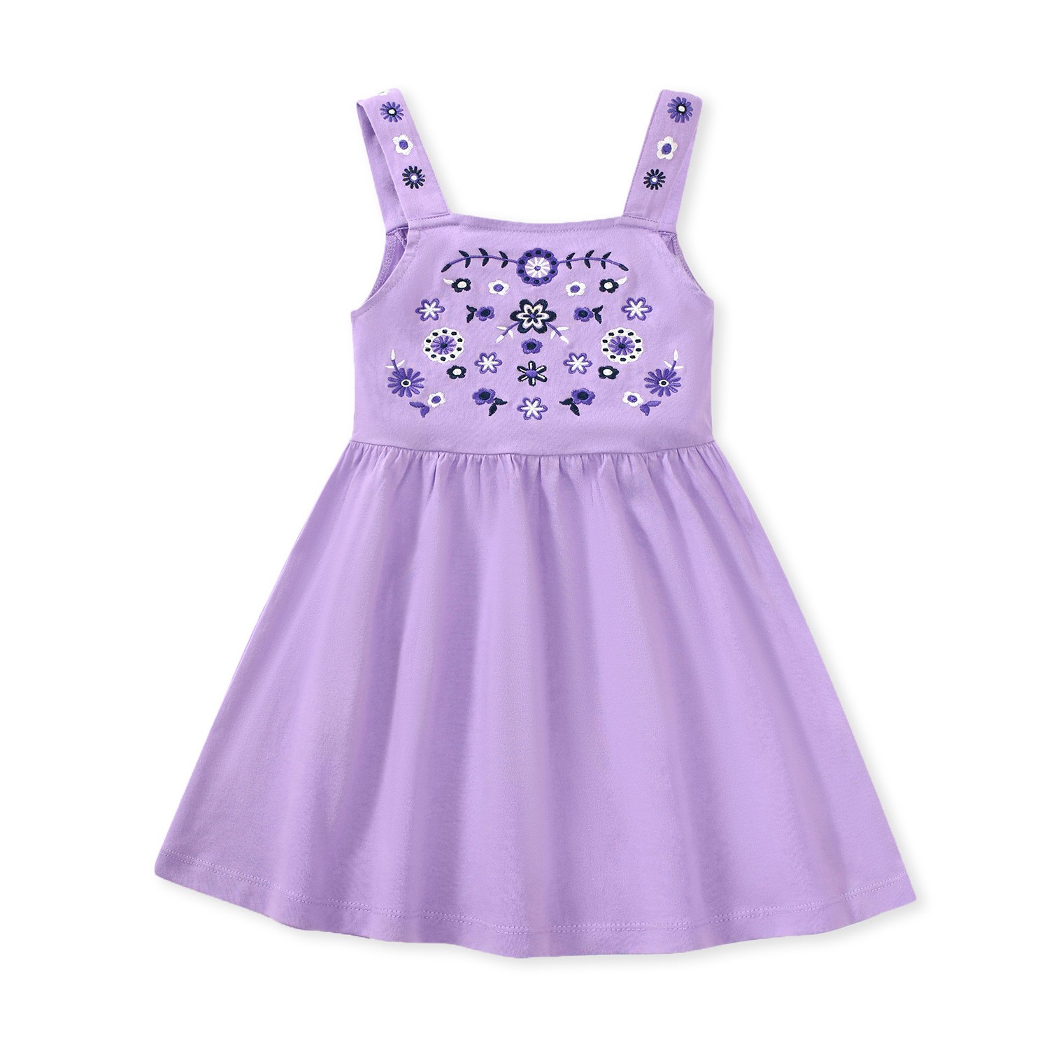 Children's Embroidered Flower Cotton Sleeveless Dress