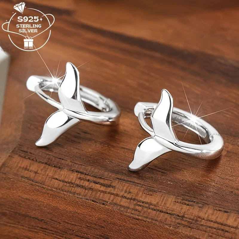 925 Silver Exquisite Fish Tail Women's Stud Earrings - Perfect Pride Month, Bridesmaid Gift, Music Festival, and Beach Vacation Accessory