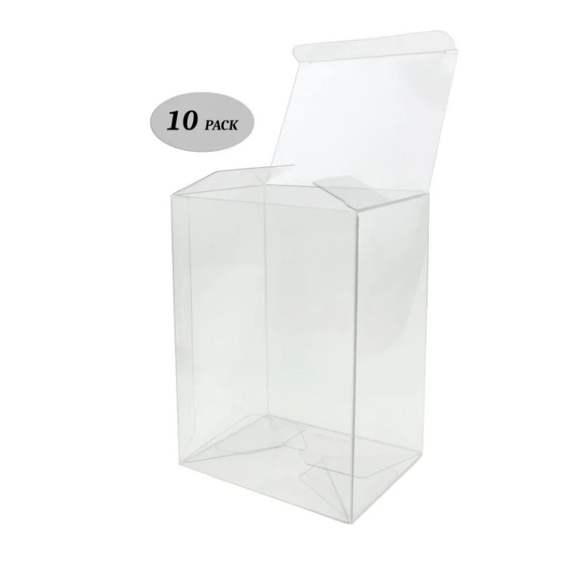 10-Piece Dustproof PVC ETB Trainer Box - Clear Protective Plastic Case for Cards Display