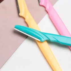 Steel Round Mixed Color Eyebrow Trimming Knife