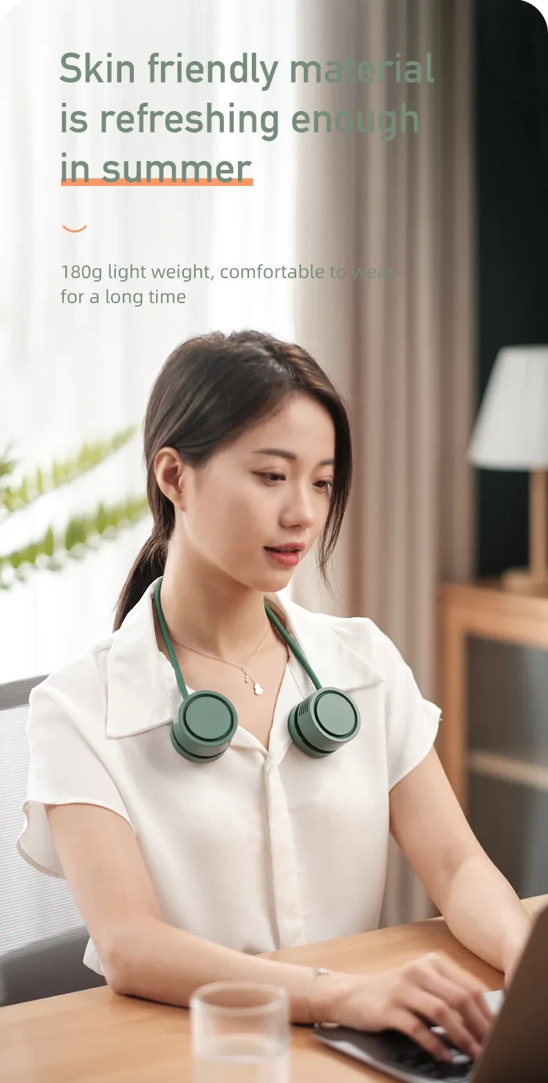 Hanging Neck Fan Leaf Less Small Fan USB Portable Storage Lazy Aromatherapy Neck Hanging Neck Electric Fan