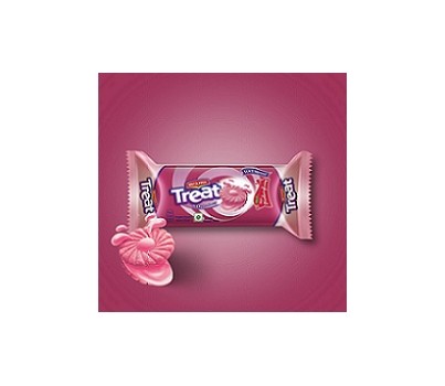 BISCUITS CREAM STRAWBERRY TREAT 120GM 24s (BRITANNIA 99874)